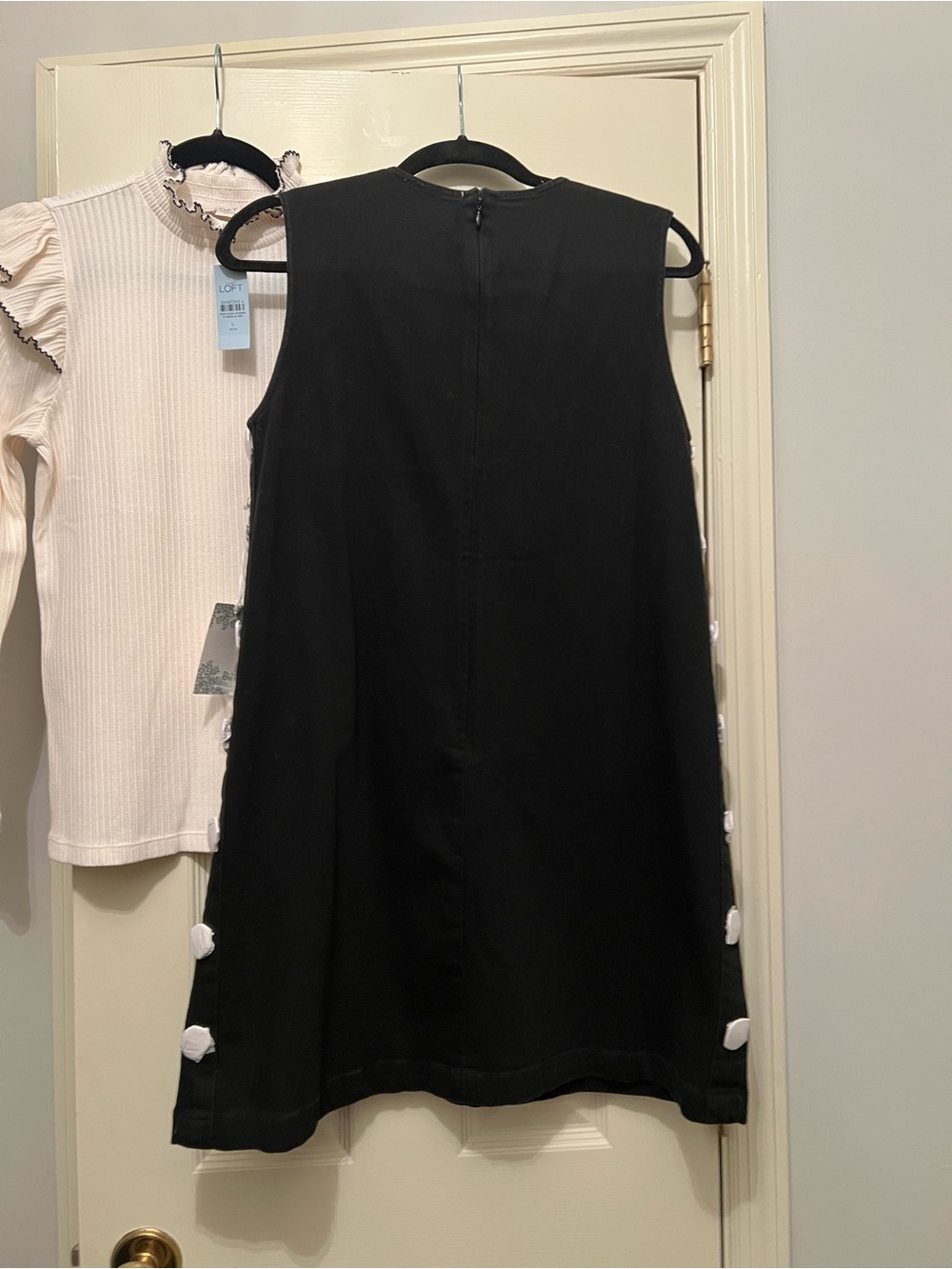 Tuckernuck Black Sleeveless A-Line Dress with Side Button Detail